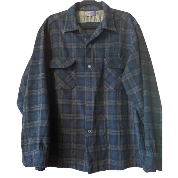 Vintage Pendleton Virgin 100% virgin wool Plaid outdoor shirt XL Made in USA